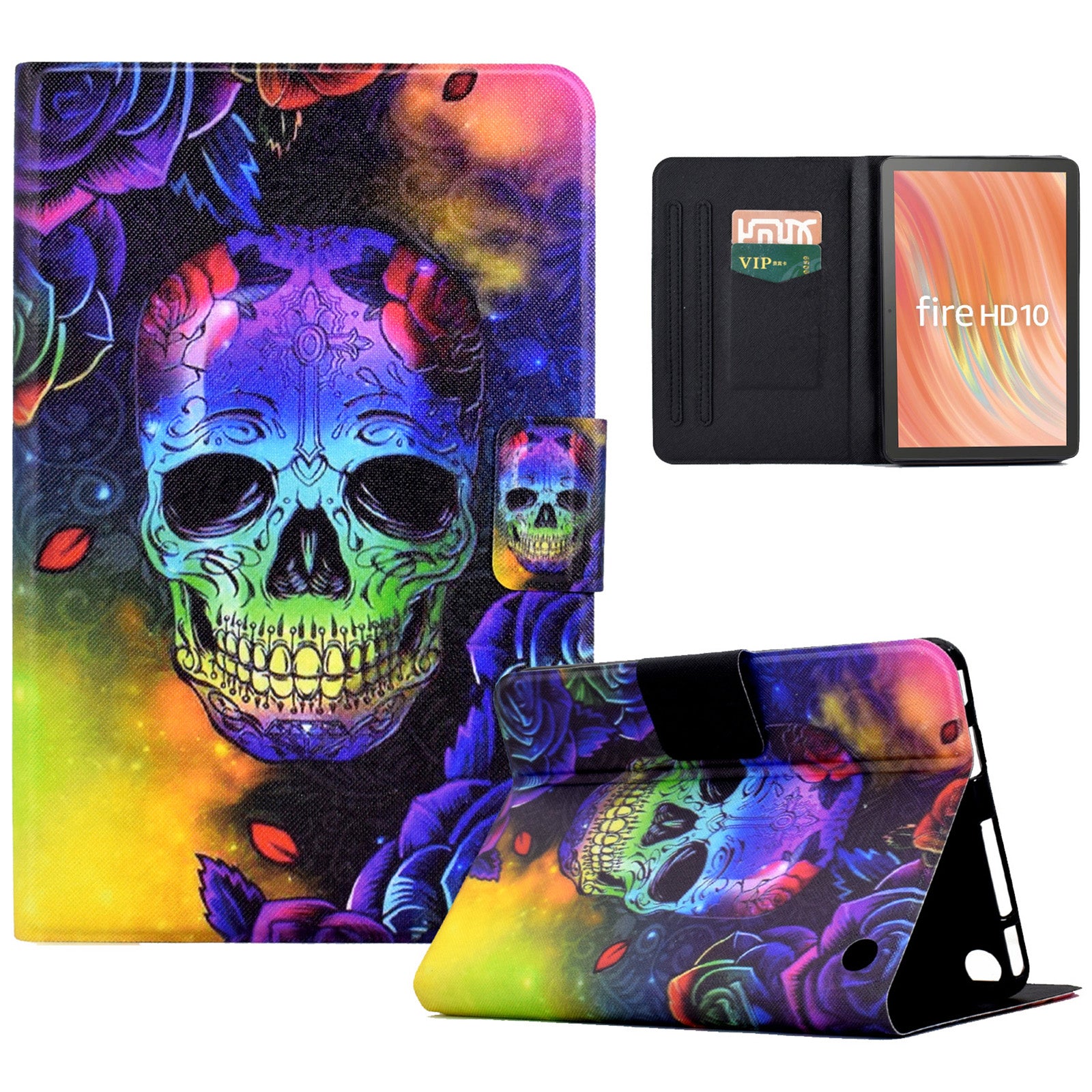 A2 For Amazon Fire HD 10 (2023) Case Pattern Printed PU Leather Tablet Cover with Card Slots A2 For Amazon Fire HD 10 (2023) Case Pattern Printed PU Leather Tablet Cover with Card Slots